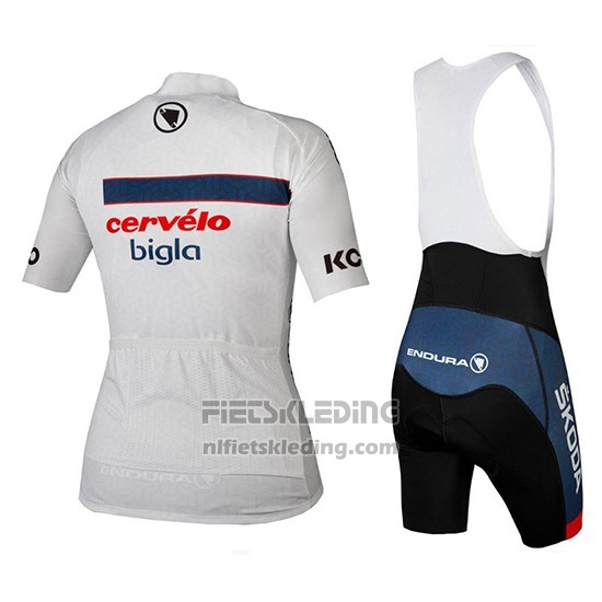 2018 Fietskleding Cervelo Bigla Wit Zwart Korte Mouwen en Koersbroek
